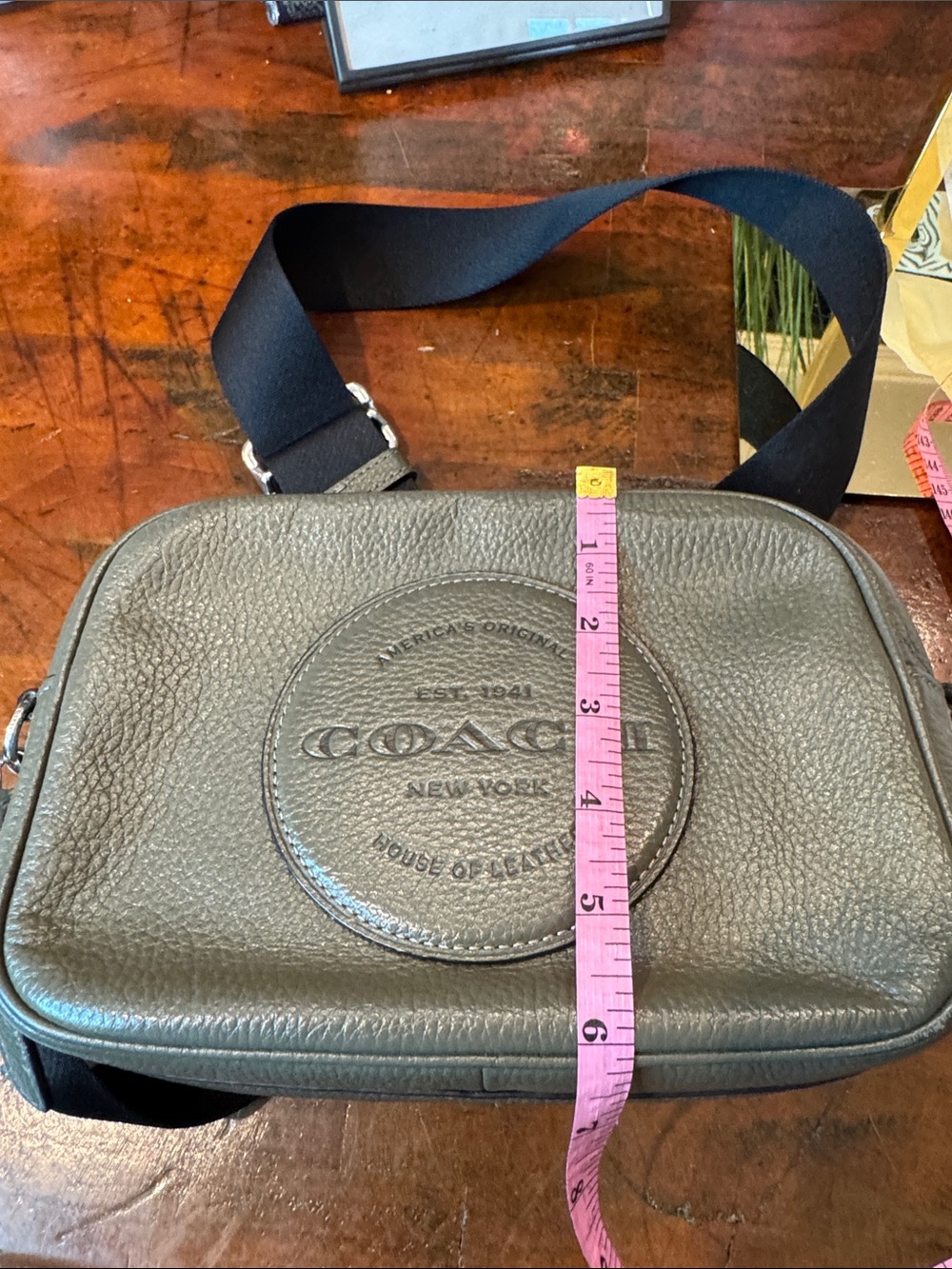 Coach Dempsey Pebbled Leather Camera Bag in Olive - Picture 11 of 13